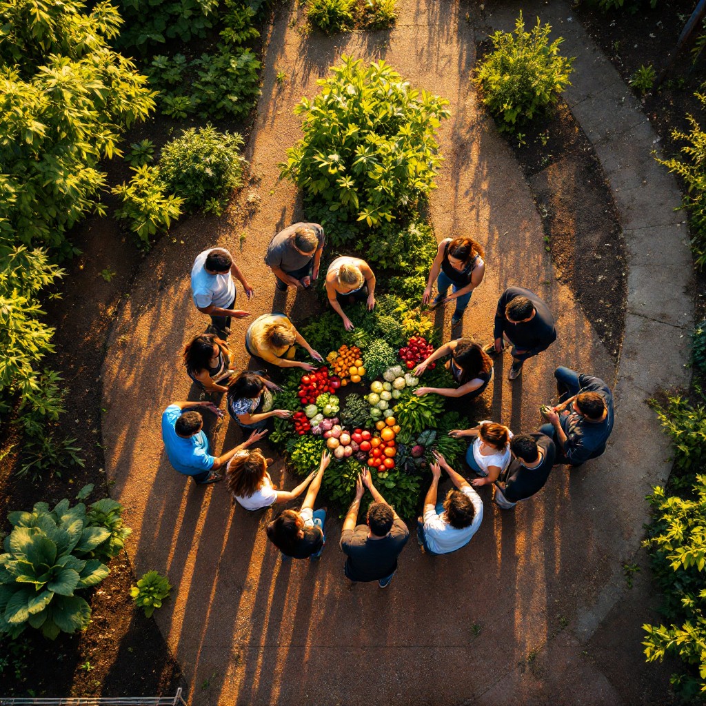 Community members gathered in a circle outdoors